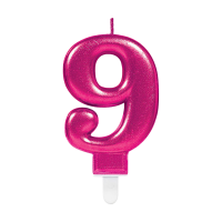Candle Number 9  Pink
